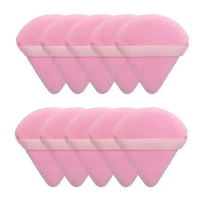 2/5/10/20Pcs Triangle Velvet Powder Puff Mini Face Makeup Sponge Washable Lightweight Cosmetics