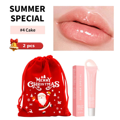 5 Colors Hydrating Lip Stain Lip Balm Plumping Lip Oil Glossy Lip Glaze Stick Moisturizing Lip Cosmetic Christmas Gift For Women