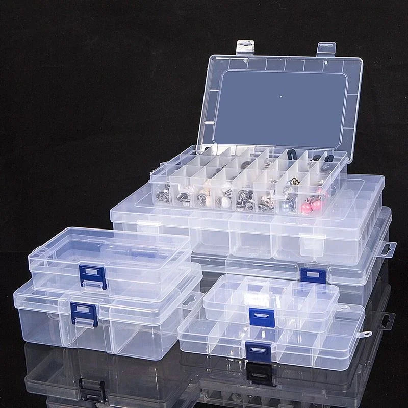 Clear PP Plastic Storage Box 30 Grids Transparent Organizer Case Nail Art Jewelry Beads Rhinestones Diamond Painting Crafts