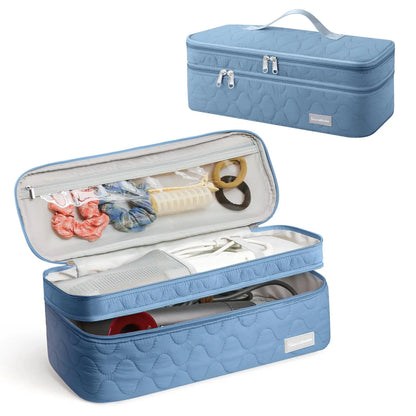 Hair Dryer Case Portable Hairdressing Tools Storage Bag Double Layer Travel Curling Iron Clip Brush Organizer Box, Carrying Cas