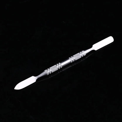 2pcs Small Size Makeup Mixing Palette Stainless Steel Rectangle Stainless Steel Blending Plate Comes with Spatula