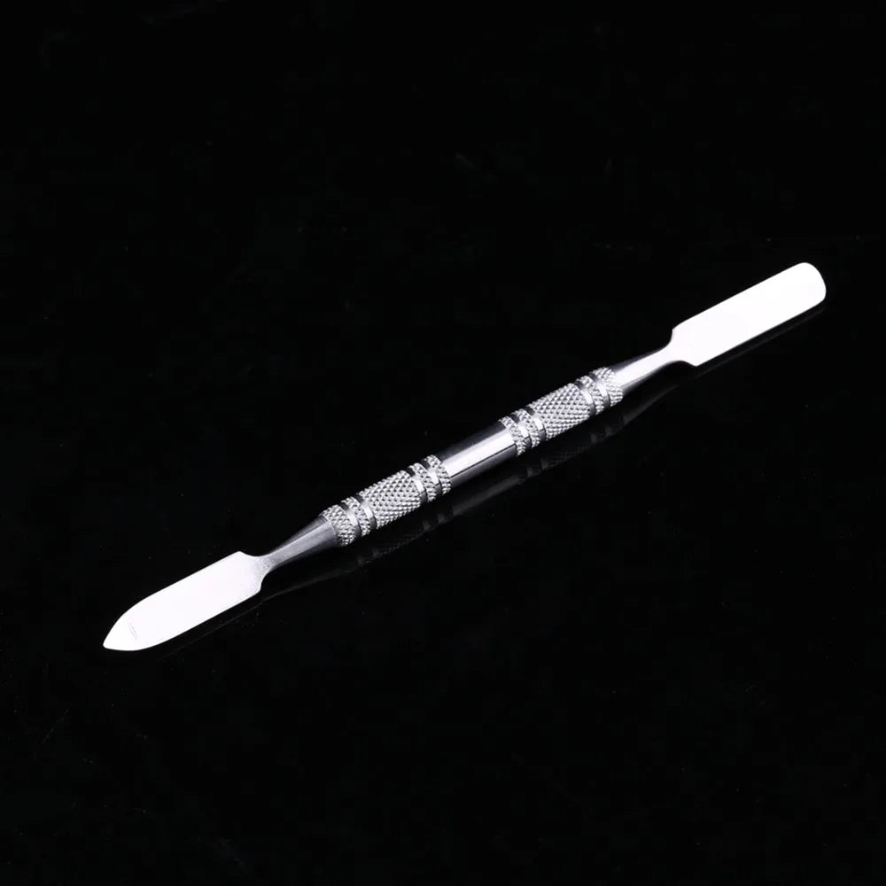 2pcs Small Size Makeup Mixing Palette Stainless Steel Rectangle Stainless Steel Blending Plate Comes with Spatula