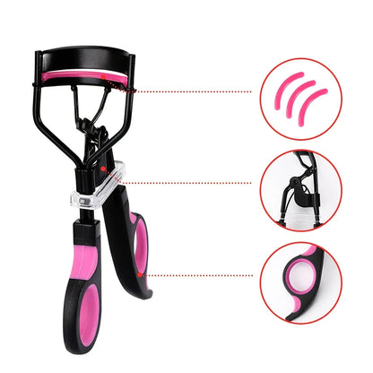 Eyelash Curler with Pads, Lash Curler with 5 Extra Replacement Pads Achieve Perfect Curls in 5 Seconds lash lift kit Curved