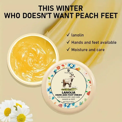 YUITIKUE Hand and Foot Cream, Lanolin Moisturizing for Dry and Rough Skin, Deep Nourishment, Winter Care, Soothes Feet, 20g