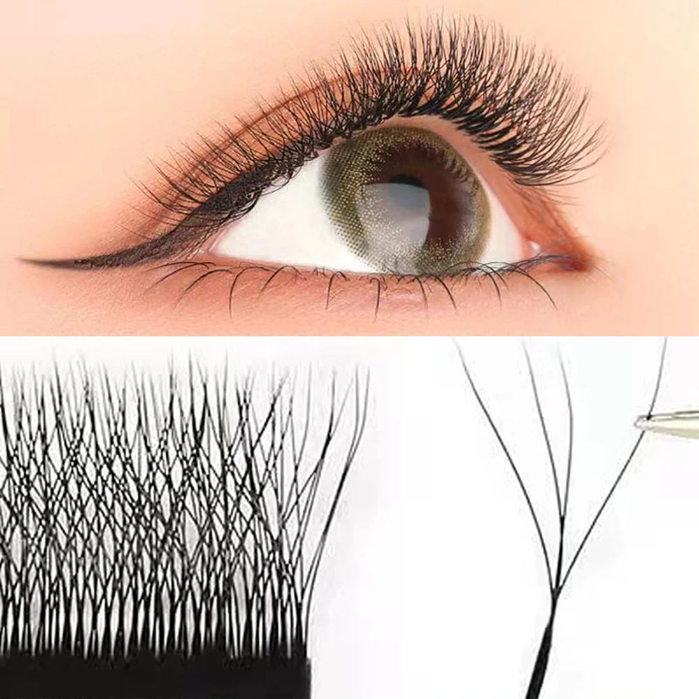 Glitter Color False Eyelash Extension Glitter Individual Fairy Lashes Russian Volume Premade Fan Christmas Halloween Color Lash