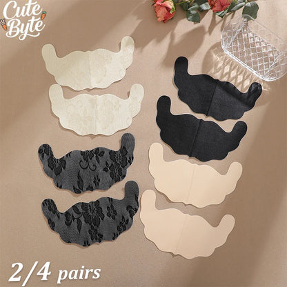 2/4 Pairs Lace U Shaped Breast Lift Tape Women Anti Sagging Adhesive Bra Pads Invisible Push Up Nipple Covers For Backless Dress
