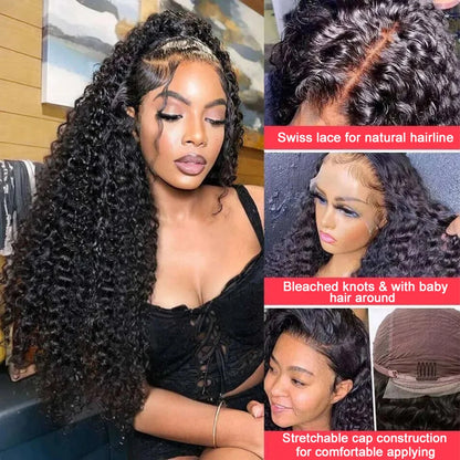 5x5 Glueless Wigs Human Hair Ready To Wear Deep Wave 13x4 13x6 Hd Lace Front Human Hair Wig Transparent Water Wave Curly Wigs