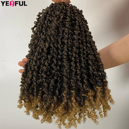 1-6 Packs Yanky Twist Crochet Hair 12"Pre-twisted Natural Black Kinky Mini Spring Twist Small Curly Senegalese Twist Hair Braids