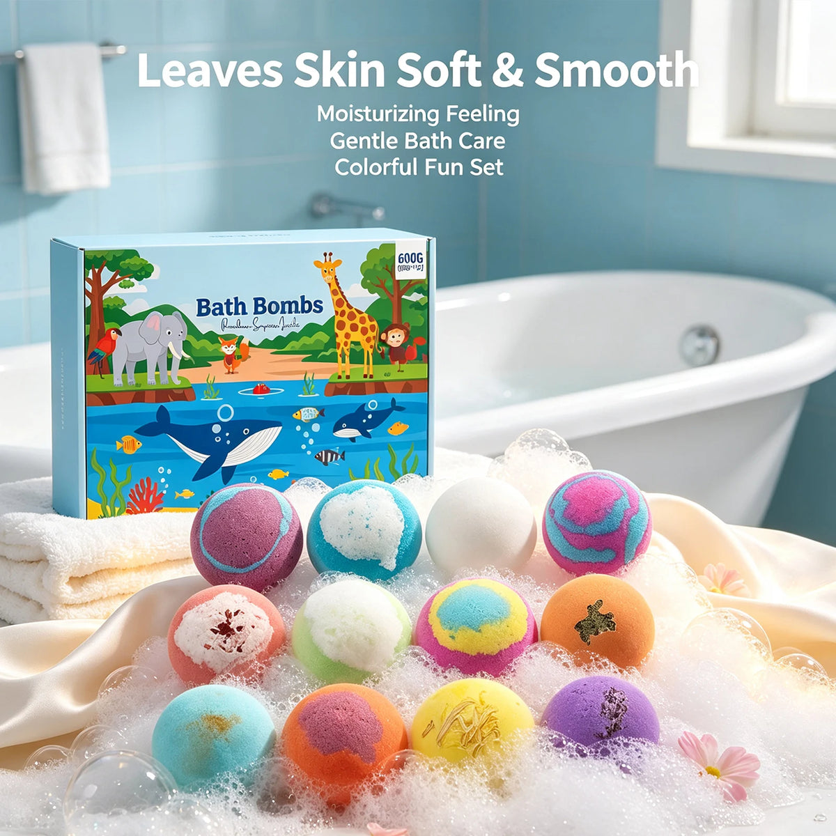 Kids Bubble Bath Ball Moisturizing Skin Care Relaxing Bathtime Surprise Hidden Toy Birthday Holiday Gift Boy&girl Bath Fizz Ball