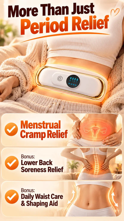3 in 1 Heating Vibration Waist Belt Period Pain Relief Menstrual Cramp Massager for Lower Back Relax & Waist Shaping Aid