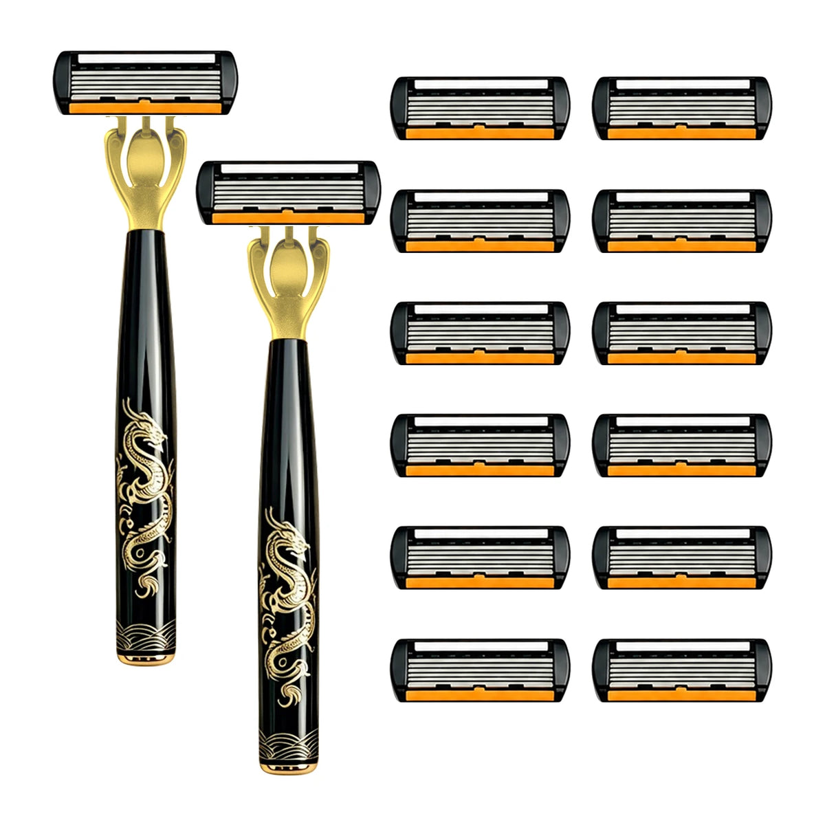 Men's Manual Safety Razor Set, Featuring 6-Layer Stainless Steel Blades and an Aloe vera Lubricating Strip | Perfect as a Gift.