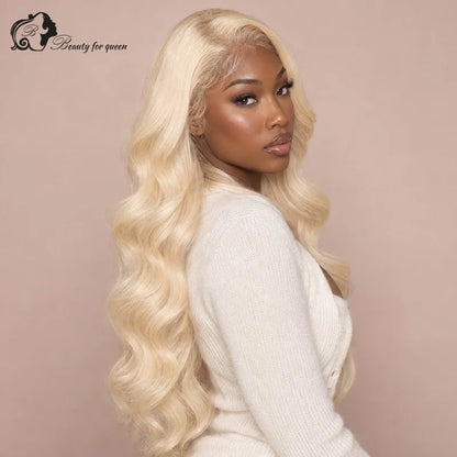 Middle 613 Blonde Body Wave Wig Long Full Cuticle Natural Elegant Glossy Brazilian Deep HD Lace Baby Hair Bouncy Colored