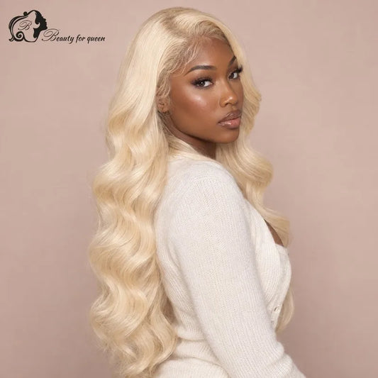 Middle 613 Blonde Body Wave Wig Long Full Cuticle Natural Elegant Glossy Brazilian Deep HD Lace Baby Hair Bouncy Colored