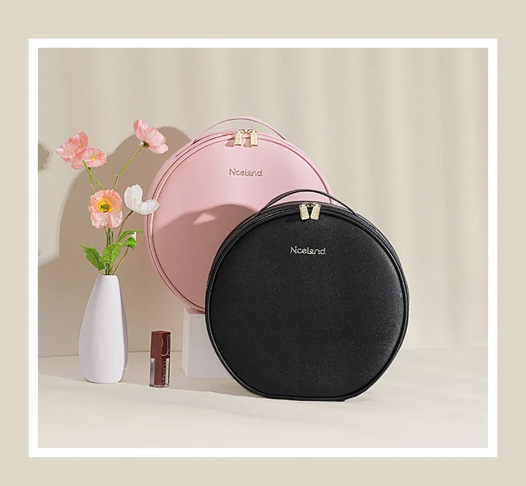 Cosmetic Portable Travel Storage Box With 2000mAh Led Rechargeable Vanity Bags Makeup Case With Led Light Mirror
