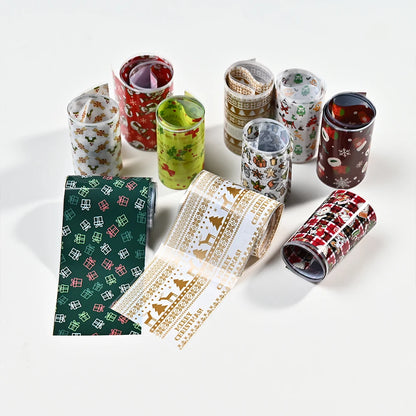 10Rolls Christmas Nail Transfer Foil Mixed Santa Snowman Elk Full Cover Nail Starry Paper For Holiday DIY Manicure Nail Stickers