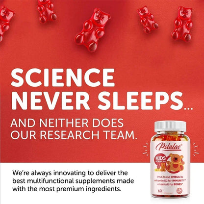 Kids' Daily Gummy Vitamins - Contains 13 Essential Nutrients and Omega 3 Fish Oil To Support The BrainSupplements