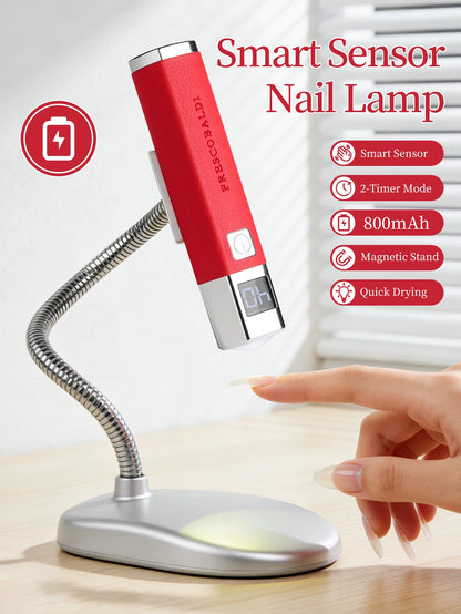 1Pc Red Mini Rechargeable UV LED Nail Lamp For Gel Nails，Quick Dry Nail Phototherapy Machine UV LEDs Gel Polish Nail Dryer Lamp