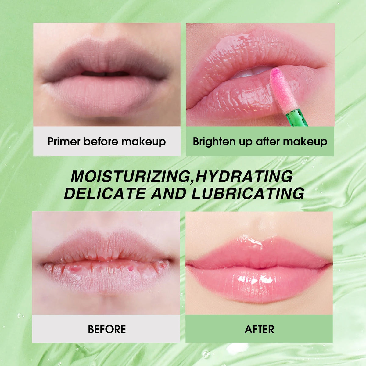 1pc/2pc Aloe Vera Moisturising Lip Gloss Warm Feeling Colour Changing Lip Glaze Long Lasting Moisture Lip Oil Lip care