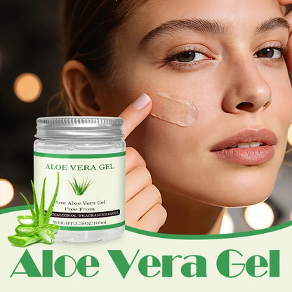 YUVK Organic aloe vera gel, deeply moisturizing and effectively hydrating. Ideal for hair, scalp, face, dry skin, acne.