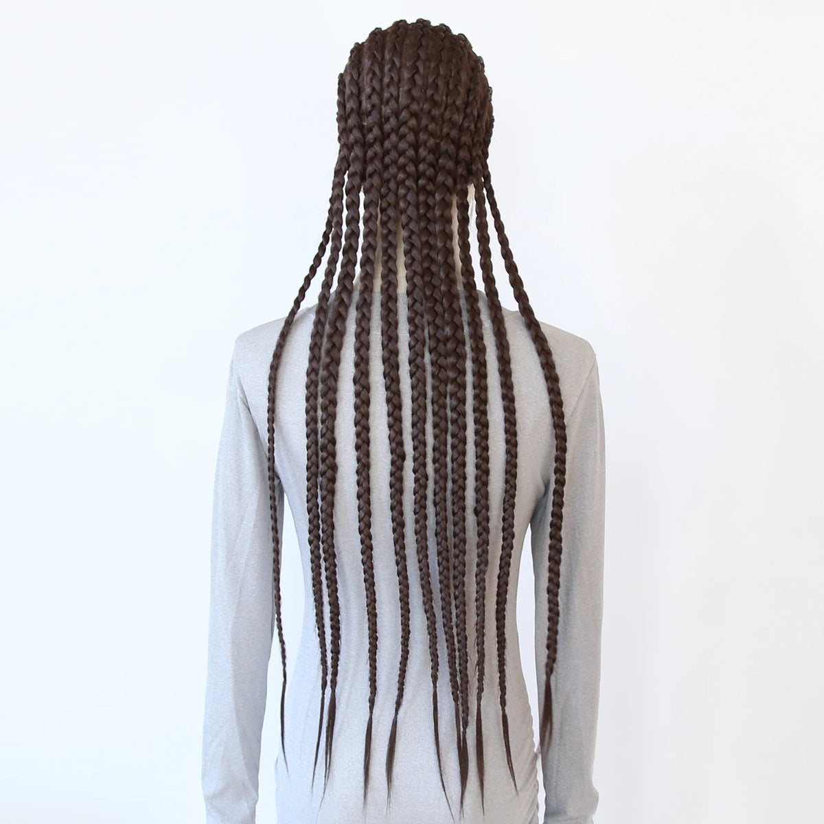 Black Braided Wigs Synthetic Full Lace Wig Glueless Full Lace Synthetic Wig Heat Resistant Fiber Wig for Women Daily Wear