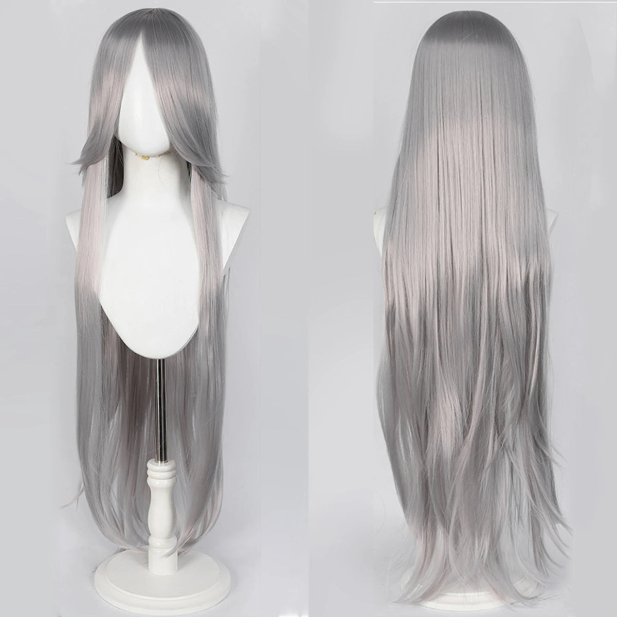 100CM Long Straight Wig With Bangs Synthetic Cosplay Wig For Women Pink Purple Cosplay Wigs for Party For Halloween