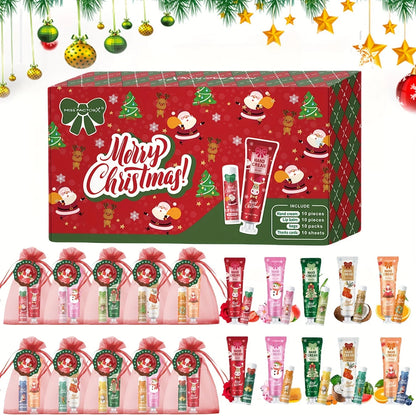 10 Sets per Box. Mixed Lip Balms and Hand Creams, Richly Moisturizing. Perfect for Christmas Giveaways and New Year Gifts.