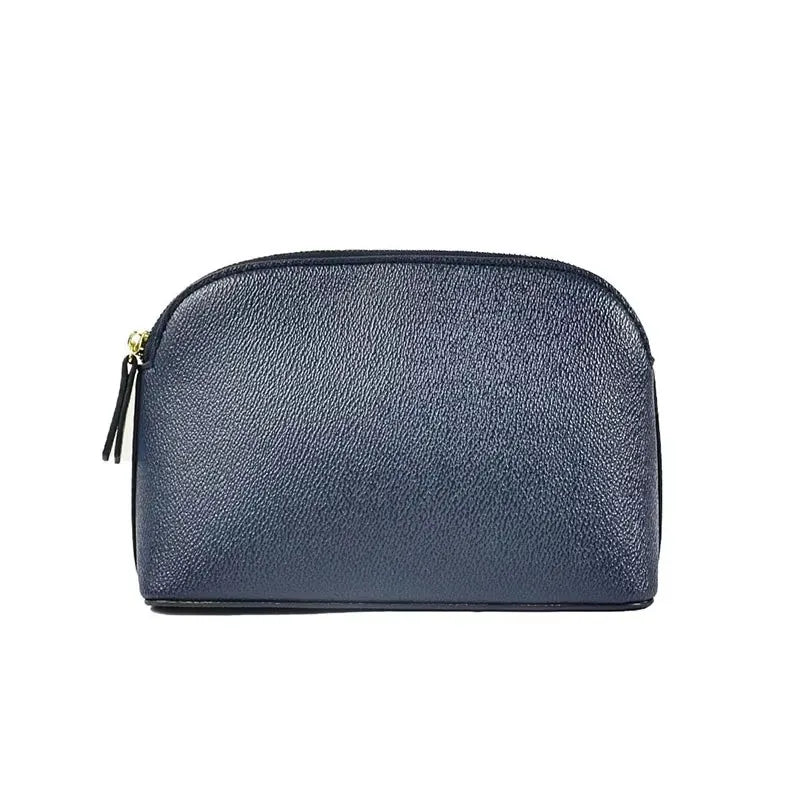 Customized Letters PU Leather Cosmetic Storage Bag Classic Simple Atmosphere Solid Color Make Up Bag Advanced Zipper Wash Bag