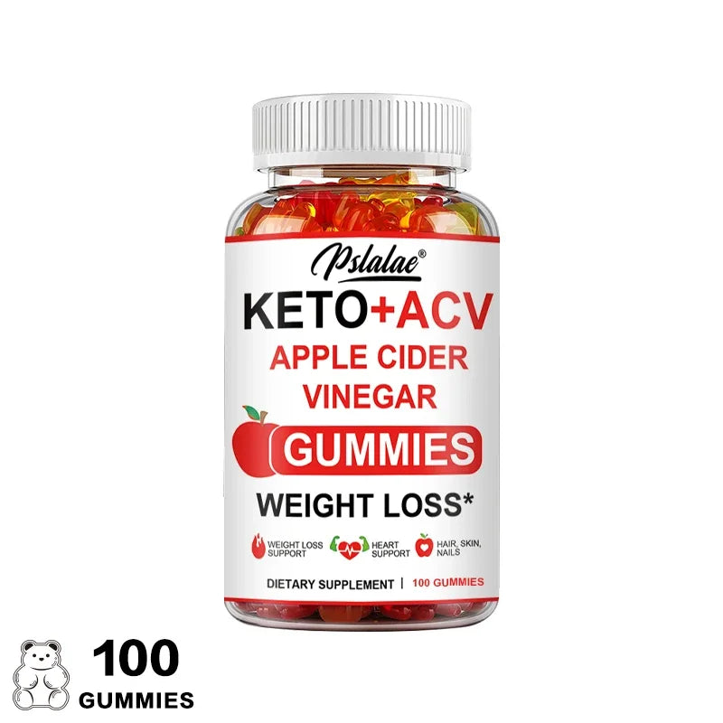 Keto Apple Cider Vinegar Gummies -  Helps with Weight Loss, Whitens Skin, Supplements with Apple Cider Vinegar & Vitamins, Vegan