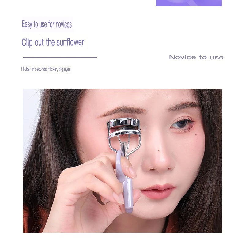 Sunflower Shaped Eyelash Curler And Tweezers Wide Angle Stainless Steel for Easy Beginner Use Natural Long-Lasting Curling Tool