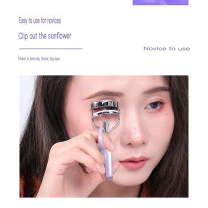Sunflower Shaped Eyelash Curler And Tweezers Wide Angle Stainless Steel for Easy Beginner Use Natural Long-Lasting Curling Tool
