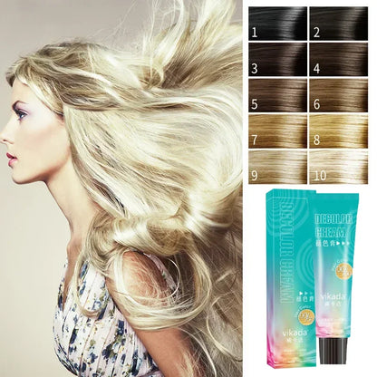 9 Degrees Natural White Gold Fading Paste Tasteless Hair Bleaching Agent Long Lasting Easy to Wash Decolor Cream