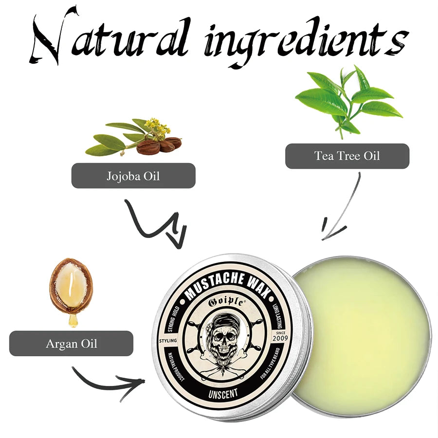 Beard Balm Long Lasting Strong Hold Moisturizing Styling Mustaches Wax Facial Hair for Men Softening and Smoothing Beards Cream