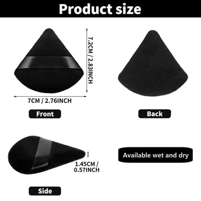Triangle Powder Puff Facial Makeup Sponge Soft Velvet Cosmetics Puff Black Mixer Beauty Foundation Make-Up Sponge Makeup Access