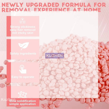 /Kuz/500g Waxing Wax Beans For Hair Removal Full Body Hot Film Hard Depilatory Wax Beads For Wax Heater Machine Hard Wax Beans