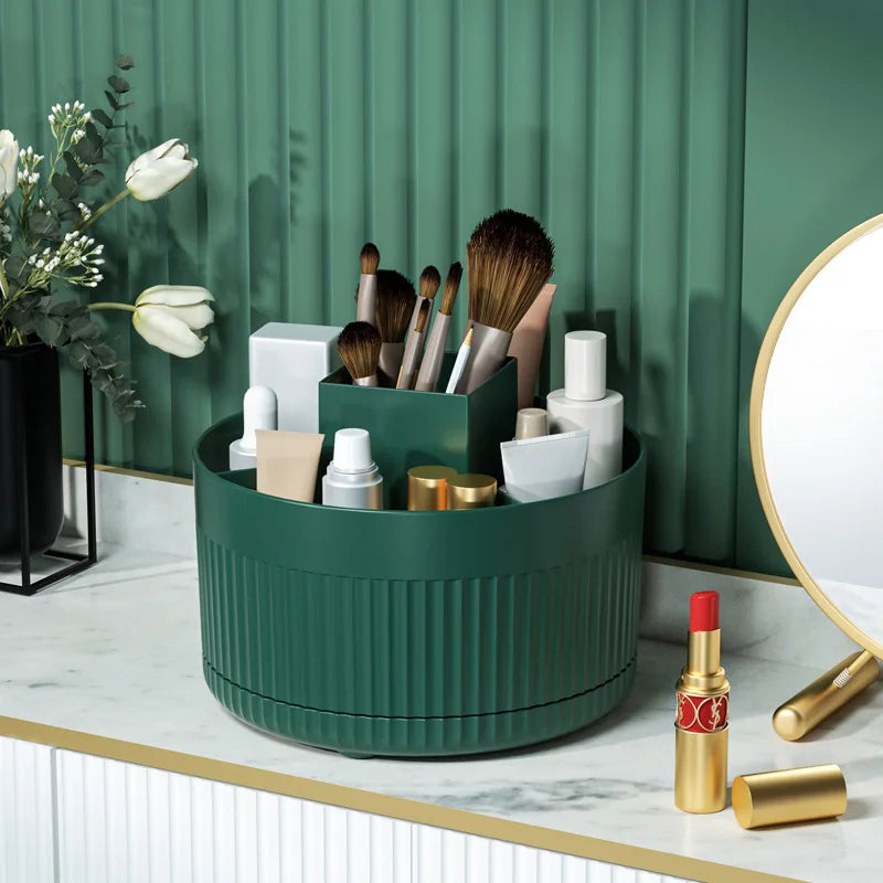 360 ° Table Top Rotary Makeup Brush Storage Container Cosmetics Shelf Dresser Eye Shadow Brush Lipstick Pen Holder