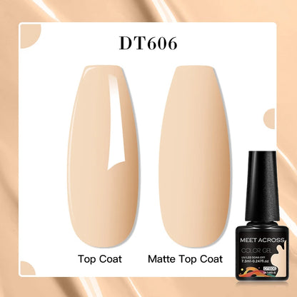 MEET ACROSS 8 Colors Mirror Gel Nail Polish Long-lasting Quick-drying Metallic Gold Silver Red Semi Permanent Varnish Nail Art