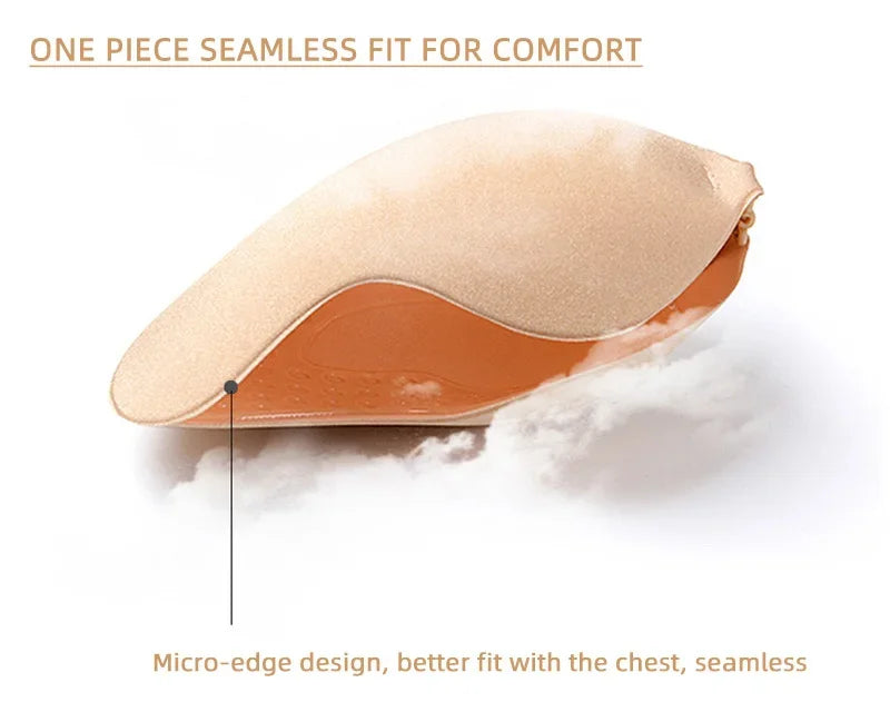 Sexy Women's Bra Invisible Push Up Bra Self-Adhesive Silicone Seamless Front Closure Sticky Backless Strapless Bra