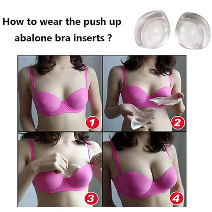 Silicone Bra Inserts Invisible Clear Lift Up Gel Breast Pads Cup Enhancer Push-Up Breast Pasties For Bras Bikinis Swimsuits