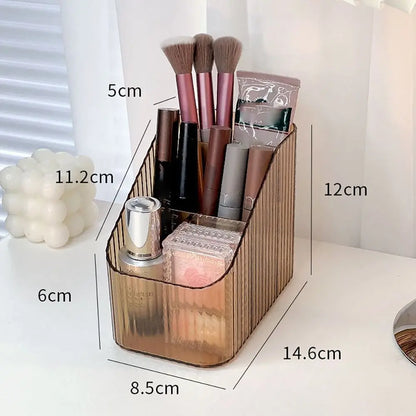Transparent Makeup Organizer New 3/4-Slot Lightweight Vanity Case Washable Plastic Versatile Storage Box