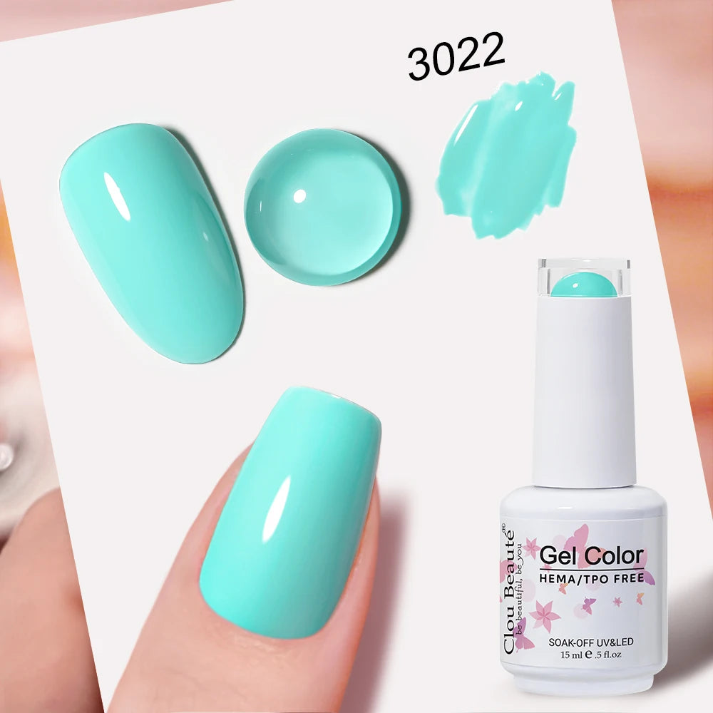 Clou Beaute 15ml Nail Gel Polish Vernis Semi Permanent UV Soak off Varnish Tpo Free Nail Polish Nail Art Gel Lacquer