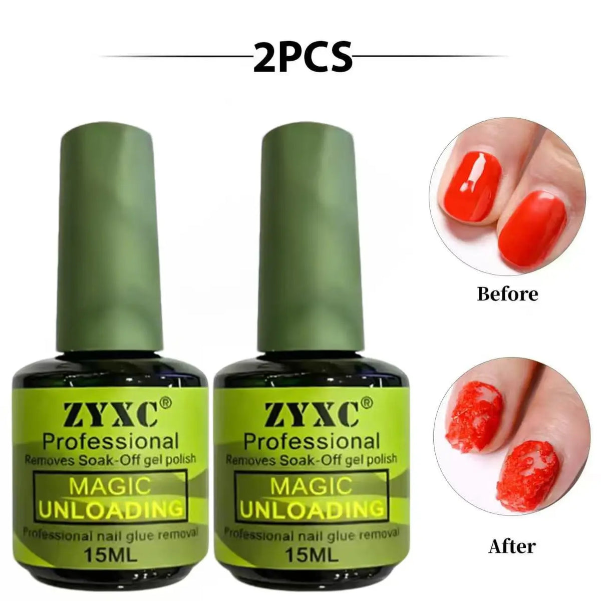 15ml Magic Quick Release Nail Remover, No Need to Soak or Wrap, 2-5 Minutes to Quickly Remove Nail Polish, Gel Remover
