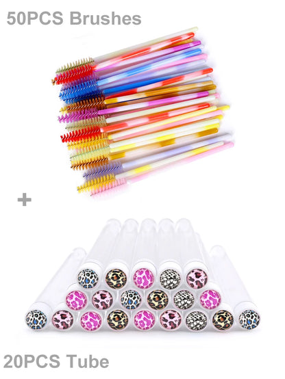 Christmas Eyelash Brush Tube Reusable Eyebrow Brushes Mascara Wand Dust-proof Cleaner Storage Cosmetics Makeup Tools