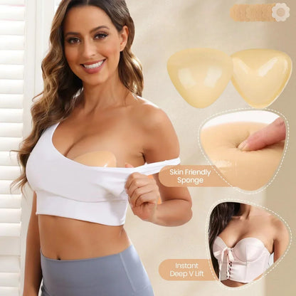 Women Triangle Nipple Cover Sticker Boost Inserts Bra Lift Up Bra Pads Adhesive Cup Chest Patch Breast Invisible Bra Bikini Pad