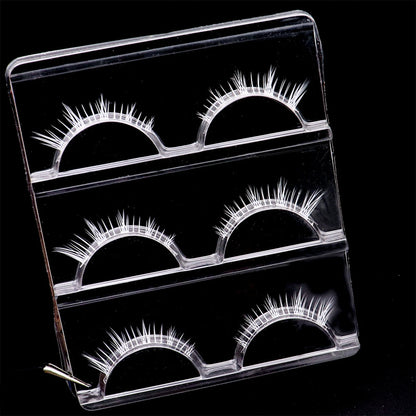 White lashes full strips Natural manga False Eyelashes DIY Wispy Strip lash For Women Halloween Christmas Party makeups