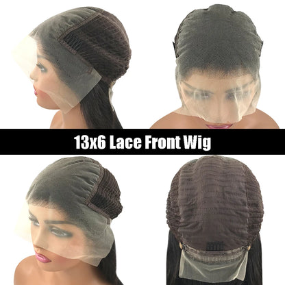 Wear And Go Wig With Layered Bang Glueless Ready To Wear Straight 13x4 Lace Human Hair Wigs For Women 4x4 Lace Closure Wig 250%