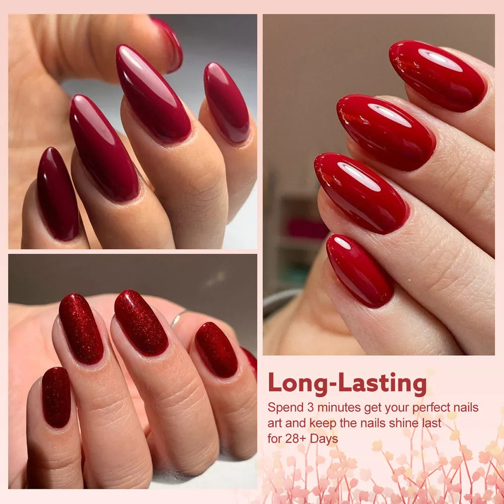 CANNI Gel Nail Polish TPO/HEMA FREE Gorgeous Christmas Red Color Winter Nails Full Coverage Soak Off UV LED Semi Permanent Gel