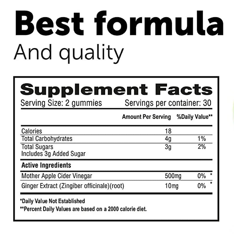 Keto Apple Cider Vinegar Gummies -  Helps with Weight Loss, Whitens Skin, Supplements with Apple Cider Vinegar & Vitamins, Vegan