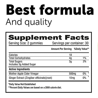 Keto Apple Cider Vinegar Gummies -  Helps with Weight Loss, Whitens Skin, Supplements with Apple Cider Vinegar & Vitamins, Vegan