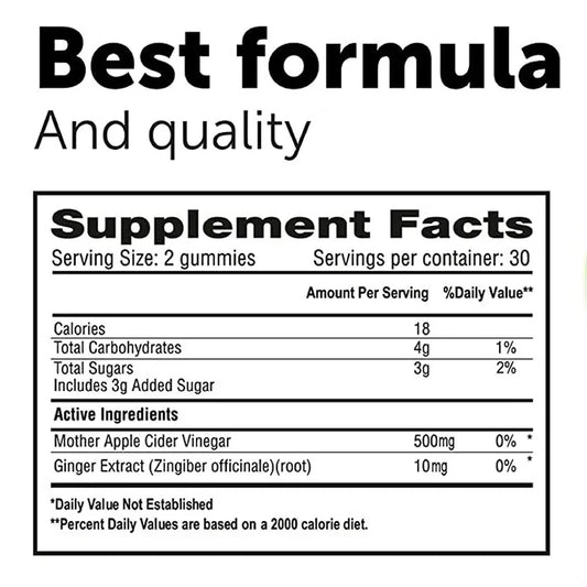 Keto Apple Cider Vinegar Gummies -  Helps with Weight Loss, Whitens Skin, Supplements with Apple Cider Vinegar & Vitamins, Vegan