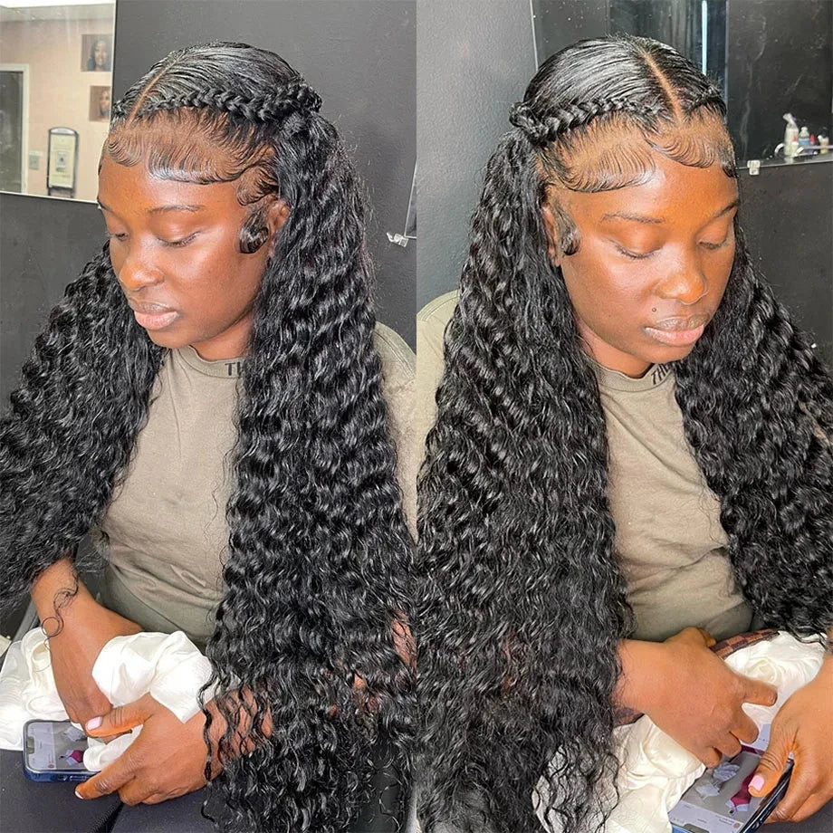 250% Loose Deep Wave 13x6 HD Lace Frontal Wig Brazilian 30 34 Inch Transparent 13x4 Curly Lace Frontal Human Hair Wigs For Women